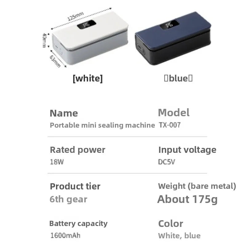 2 in 1 Mini Bag Sealer Rechargeable Bag Sealer Heat Seal with Cutter and Magnet Bag Resealer Machine for Plastic Bags Snack Bags